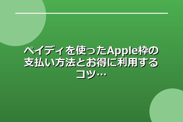 ペイディを使ったApple枠の支払い方法とお得に利用するコツ